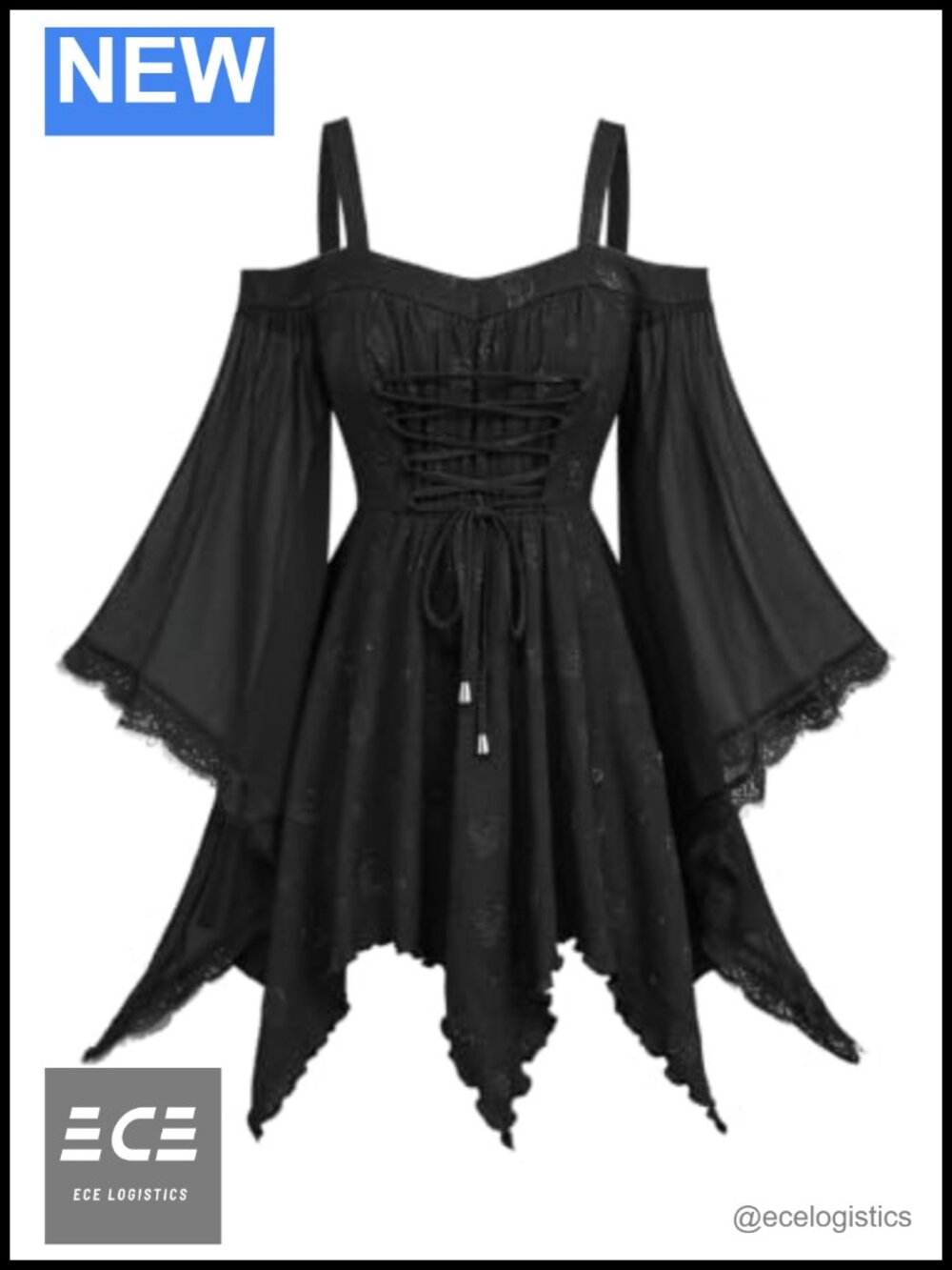 Plus Size Renaissance Blouse Bell Sleeves Off Shoulder Handkerchief Top